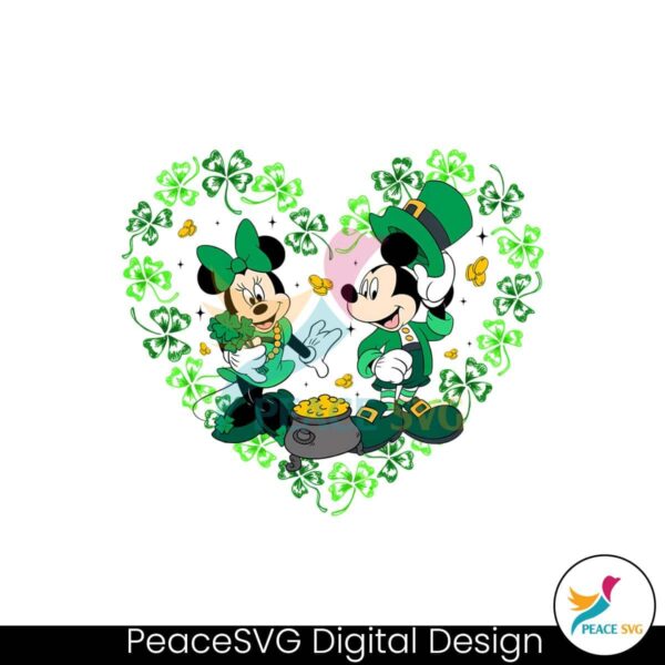 St Patricks Day Disney Minnie Mickey Lucky Heart Png Digital Download