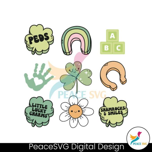 St Patricks Day Peds Little Lucky Charms Svg Digital Download