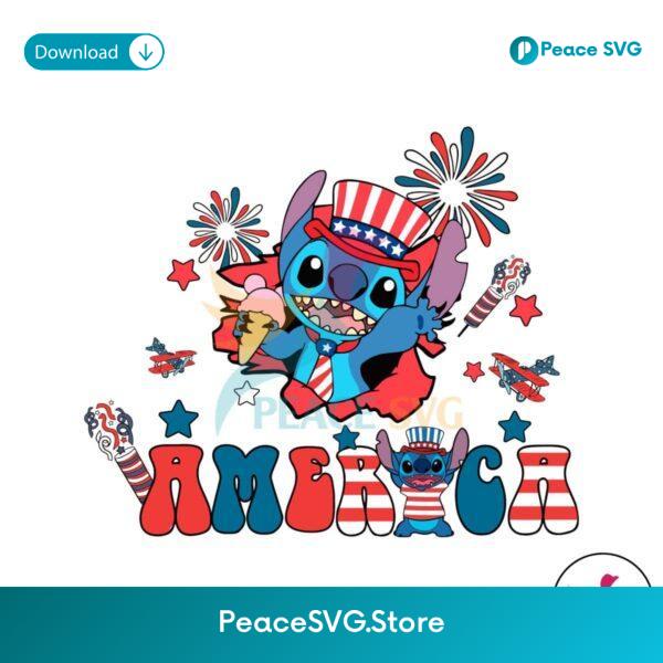 Stitch America Party In The Usa Svg Printable Design