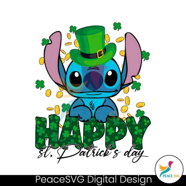Stitch Happy St Patricks Day Png Instant Download