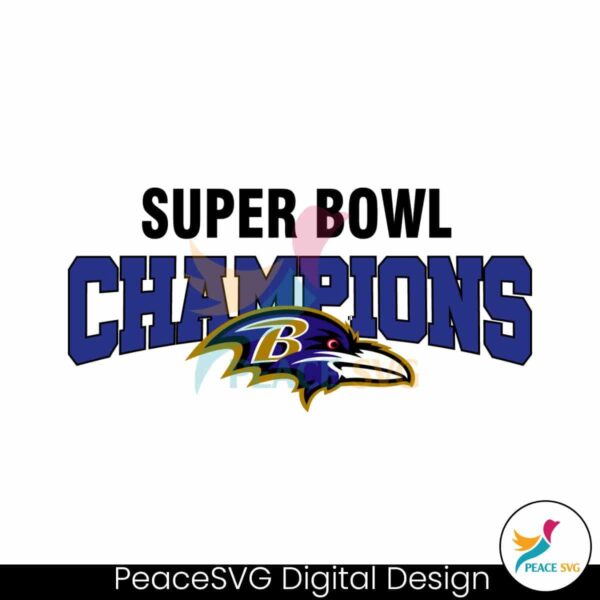 Super Bowl Champions Baltimore Ravens Svg Instant Download