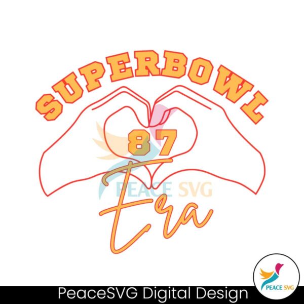 Super Bowl Era Kelce 87 Heart Hands Svg Printable Design
