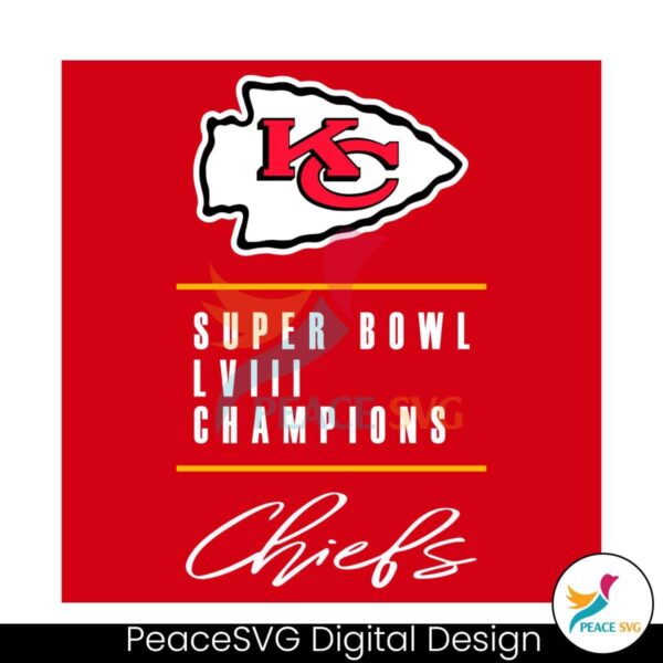 Super Bowl Lviii Champions Chiefs Logo Svg For Silhouette
