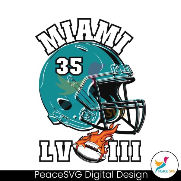 Super Bowl Lviii Miami Football Helmet Svg Instant Download