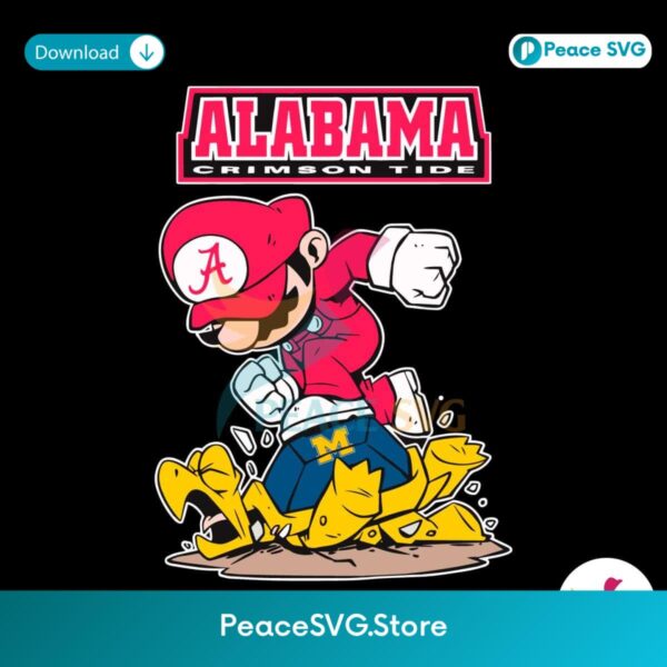 Super Mario Alabama Stomp On Michigan Svg Cut File