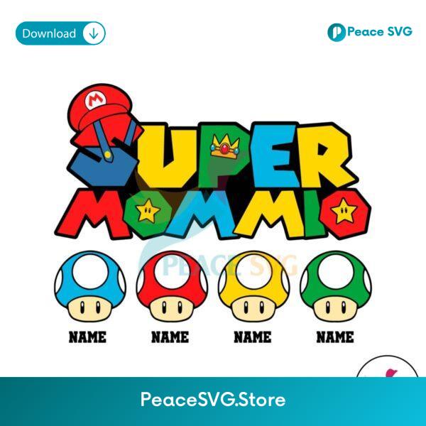 Super Mommio Mothers Day Mario Svg Clipart