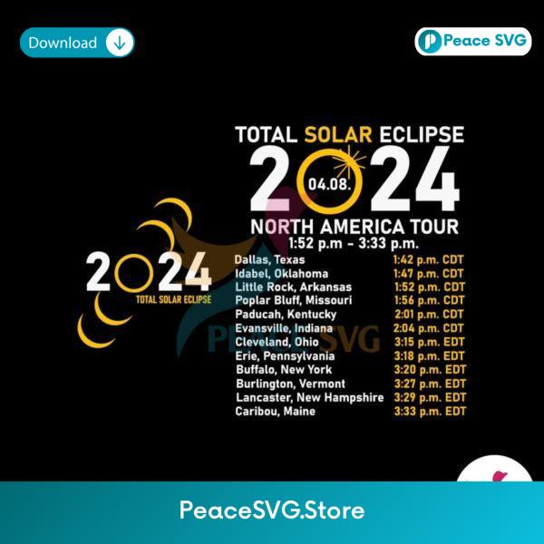 Total Solar Eclipse 2024 North American Tour Svg Cut File