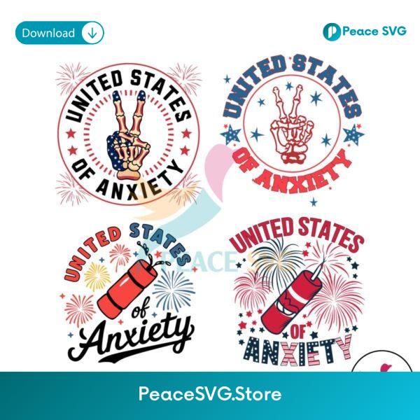 United States Of Anxiety 4th Of July Svg Cricut Ready File