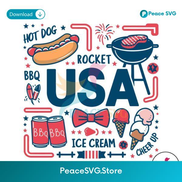 Usa Doodles Party In The Usa Svg Cricut Ready File