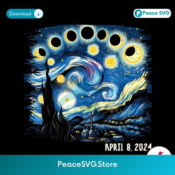 Van Gogh Total Solar Eclipse 2024 Png Digital Download