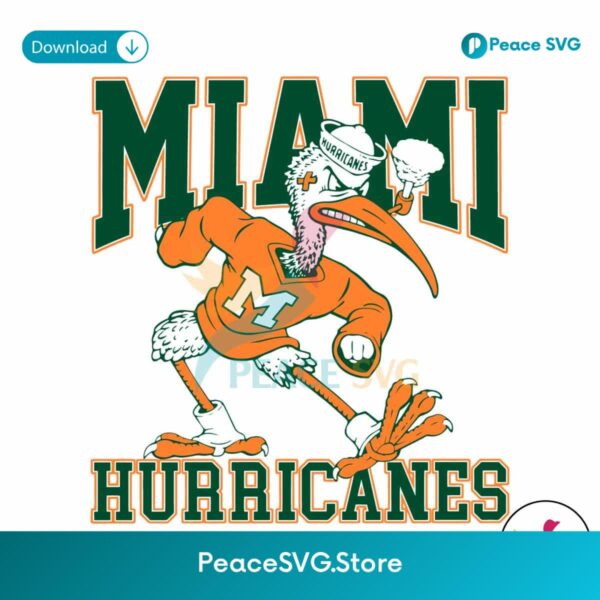 Vintage 90s University Of Miami Hurricanes Svg Cut File