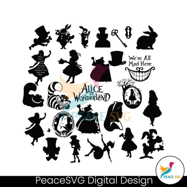 Vintage Alice In Wonderland Svg Layered File