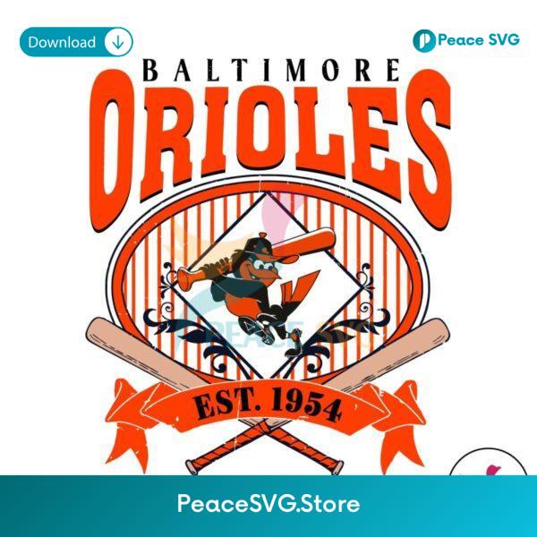 Vintage Baltimore Orioles Est 1954 Svg Layered File