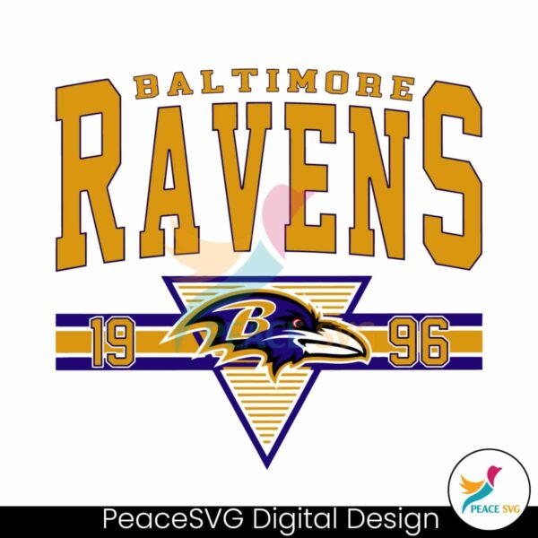 Vintage Baltimore Ravens Football 1996 Logo Svg Vector File