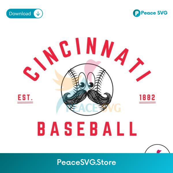 Vintage Cincinnati Baseball Est 1882 Svg Instant Download