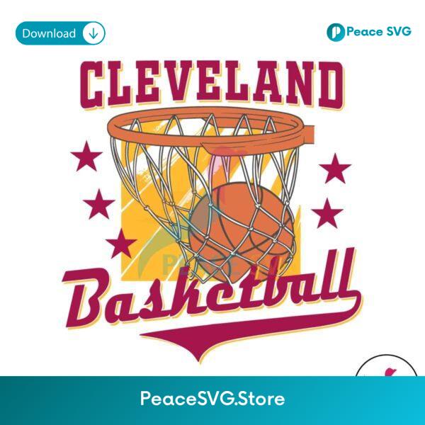 Vintage Cleveland Basketball Svg Cut File