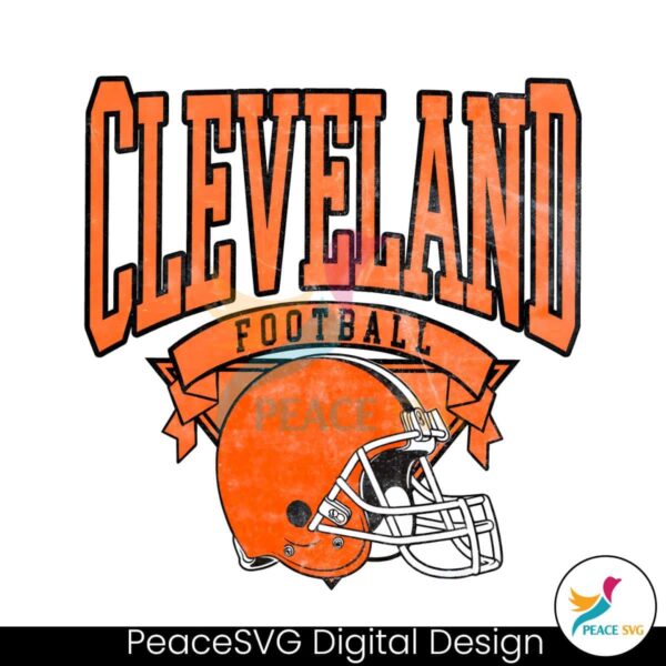 Vintage Cleveland Football Helmet Png Digital Download