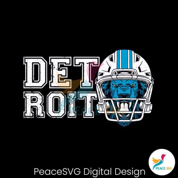 Vintage Detroit Helmet Lion Roar Svg Cut File