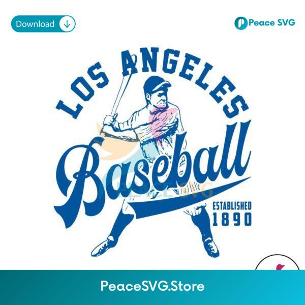 Vintage Los Angeles Baseball 1890 Svg Printable Design