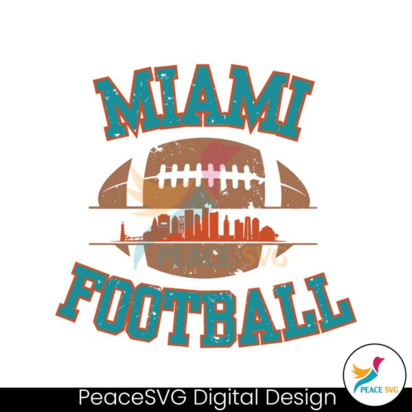 Vintage Miami Football Skyline Svg Layered File
