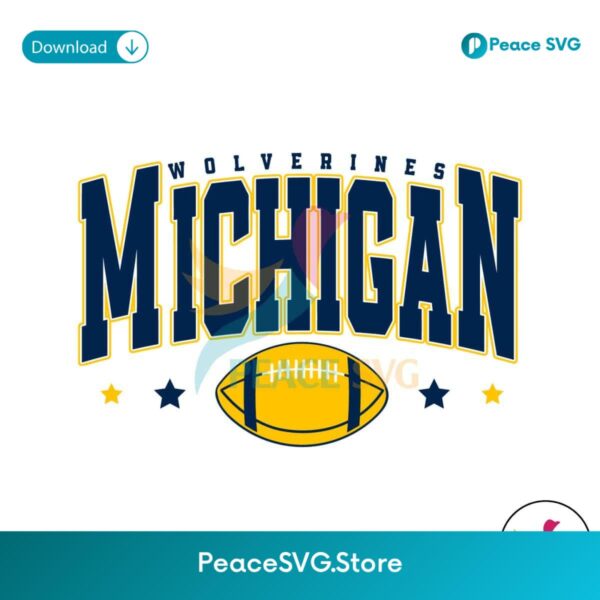 Vintage Michigan Wolverines Football Svg Printable Design