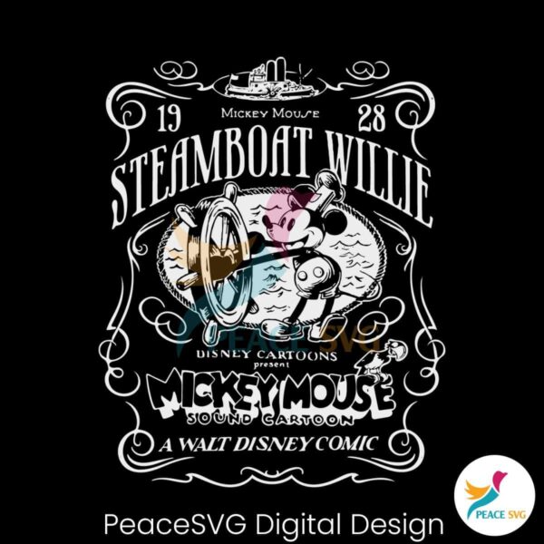 Vintage Mickey Mouse Steamboat Willie Svg Vector File