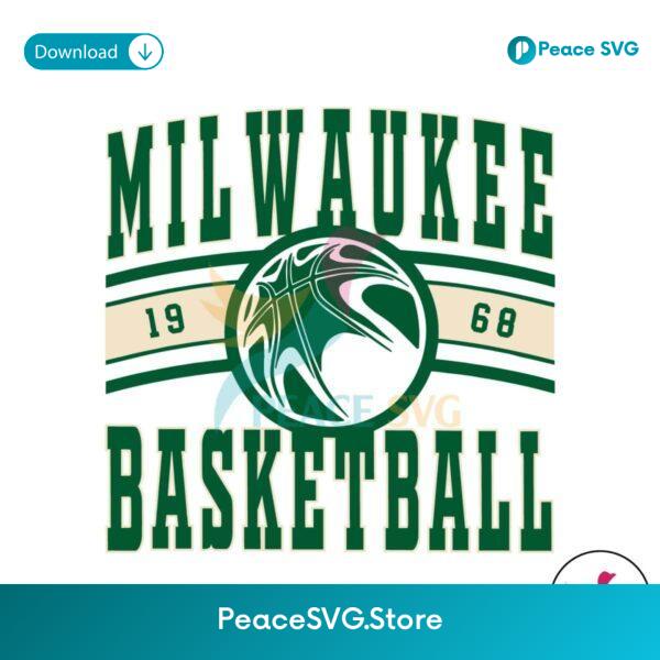 Vintage Milwaukee Basketball 1968 Svg For Silhouette