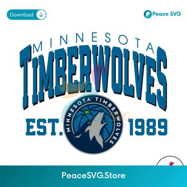 Vintage Minnesota Timberwolves Est 1989 Svg Instant Download