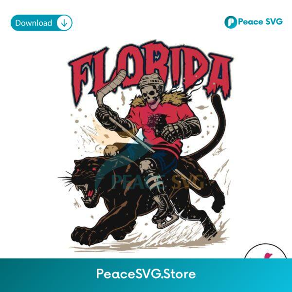 Vintage Skeleton Florida Hockey Bootleg Svg Printable Design