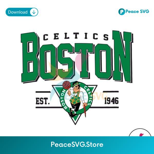 Vinte Boston Celtics Est 1946 Basketball Logo Team Svg Vector File