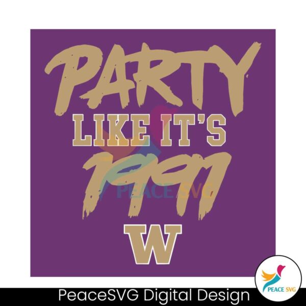 Washington Football Party Like It 1991 Svg For Vinyl Cutting