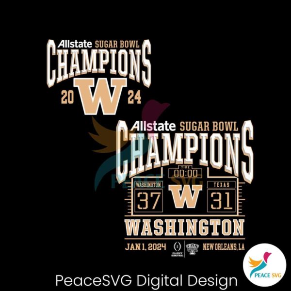 Washington Huskies 2024 Sugar Bowl Champions Svg Instant Download