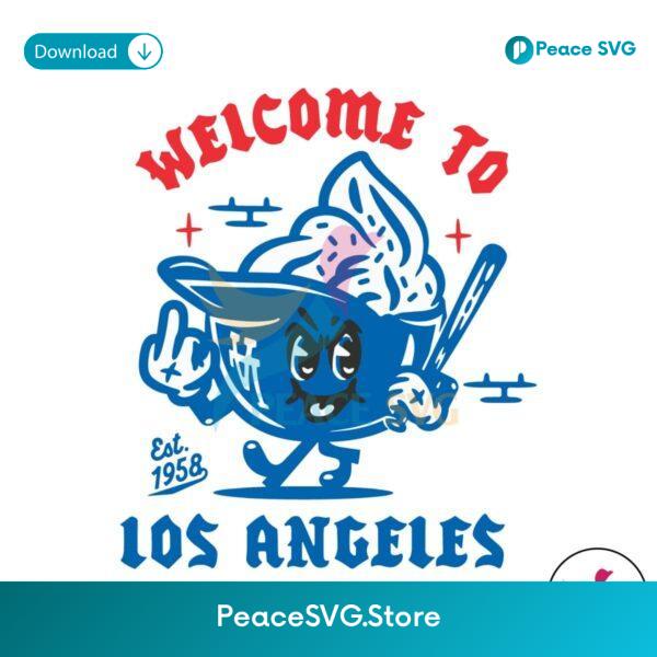 Welcome To Los Angeles Baseball Svg For Vinyl Cutting