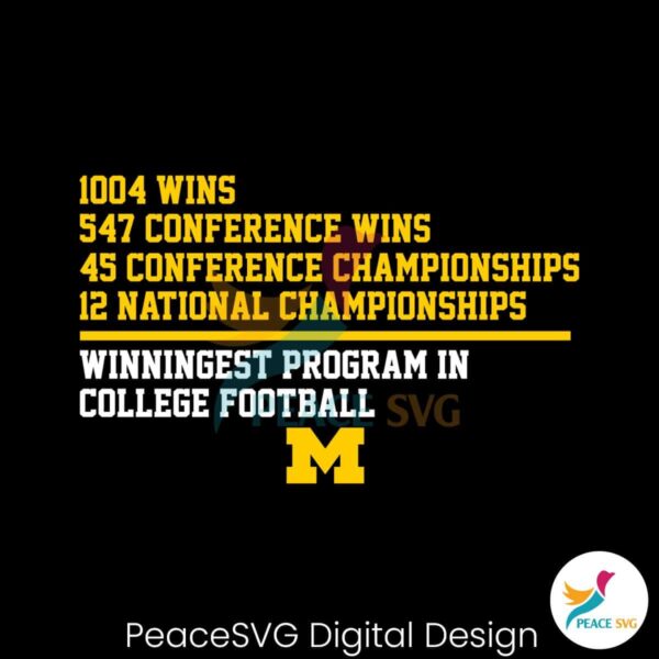 Winningest Program National Champions Michigan Football Svg For Vinyl Cutting