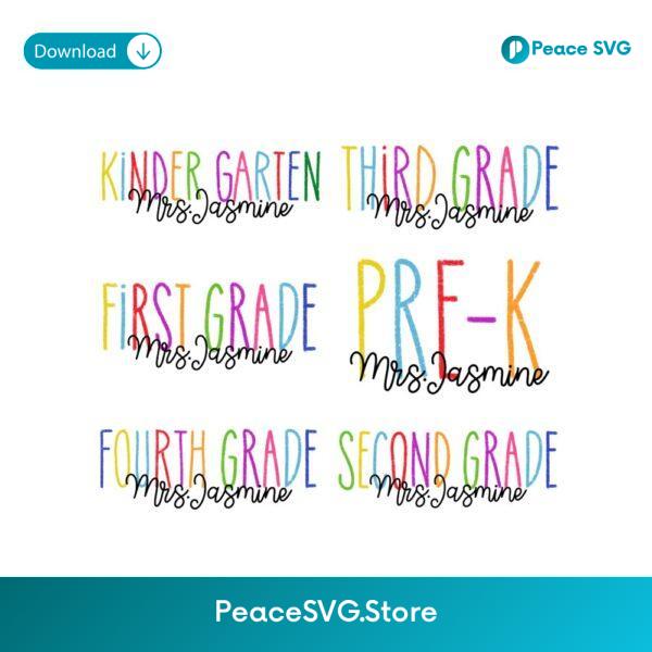 Back To School Prek Kindergarten First Second Third Fourth Grade Teacher PNG Bundle