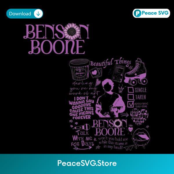 Benson Boone Quote Moonbeam Tour Merch PNG