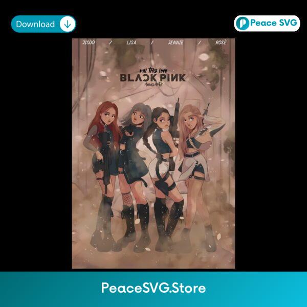 Blackpink Anime Fan Art Kpop Girl Group Collage PNG