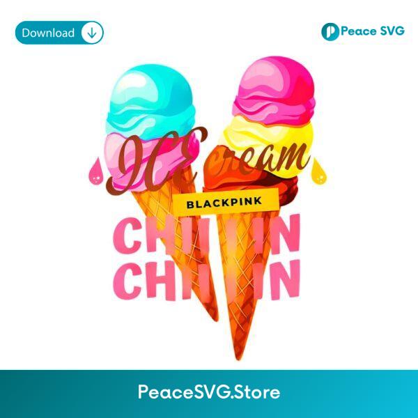 Blackpink Ice Cream Chillin Chillin Summer Cone PNG