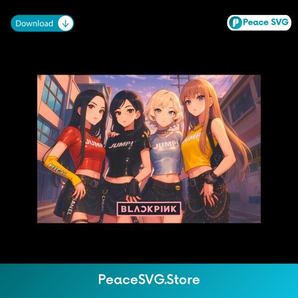 Blackpink Jump Anime Kpop Blink Fan Gift PNG