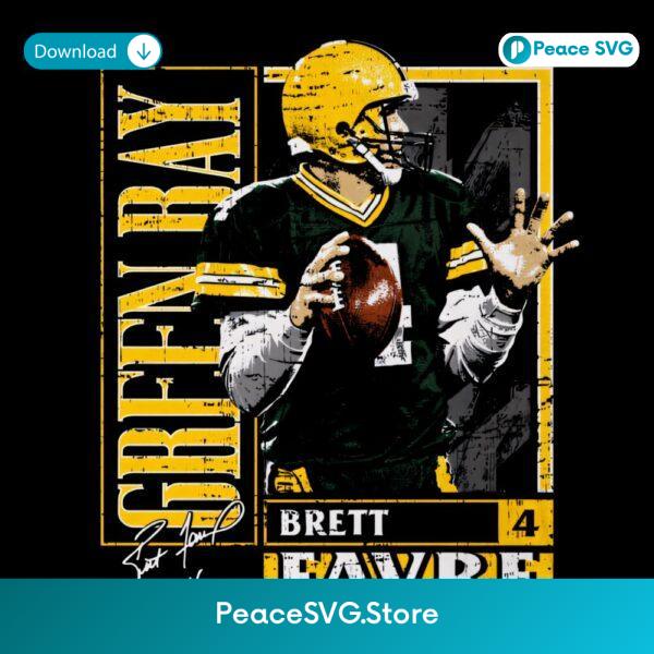 Brett Favre Green Bay Quarterback Number Four Football Card Style PNG