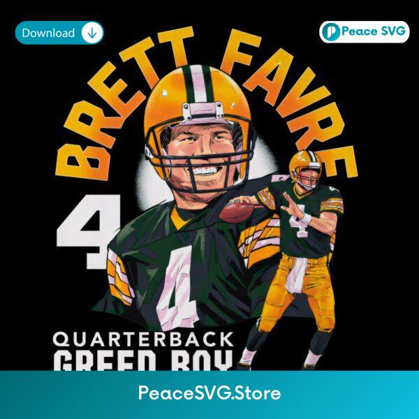 Brett Favre Green Bay Quarterback Number Four Name Arc Vintage Style PNG