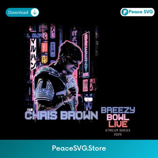 Chris Brown Breezy Bowl Xx Neon City Lights Tour Graphic PNG