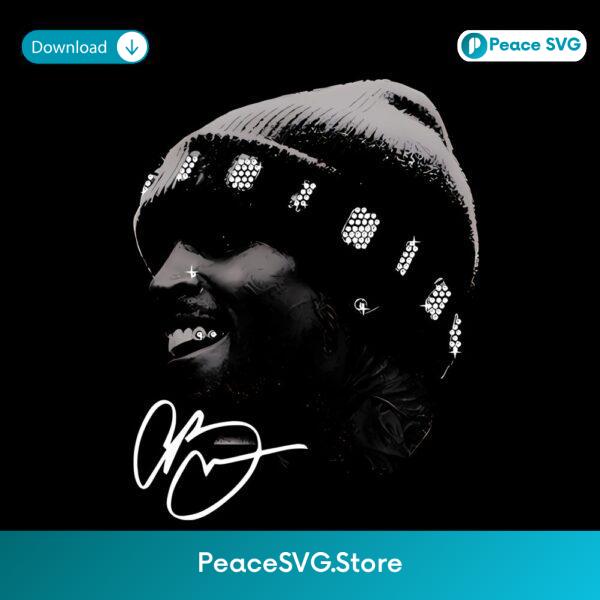 Chris Brown Rhinestone Big Head Monochrome Portrait Graphic PNG