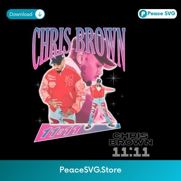 Chris Brown Starstruck 11 11 Retro Concert Graphic PNG