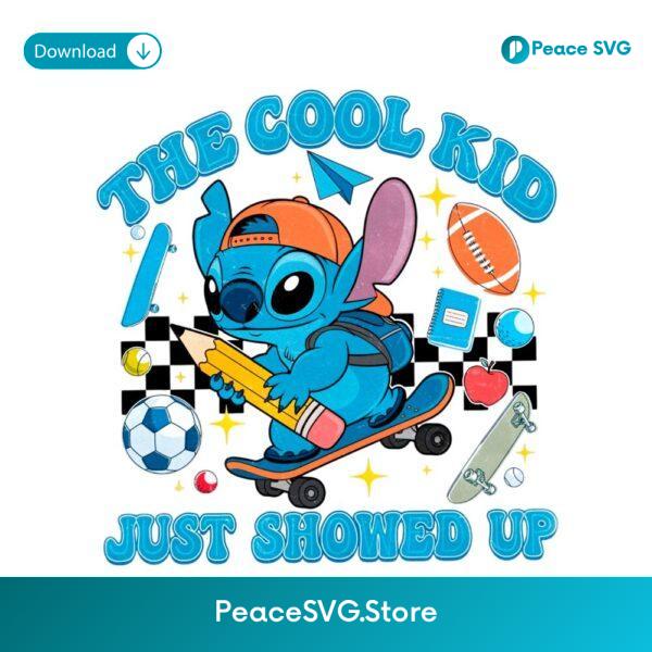 Cool Kid Skateboard First Day Of School Disney Stitch PNG