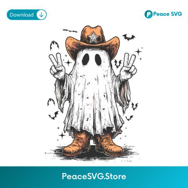 Cowboy Ghost Western Howdy Halloween PNG