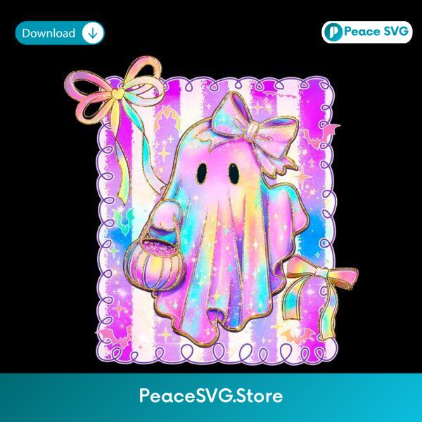 Cute Neon Coquette Ghost Spooky Pumpkin Floral Halloween PNG