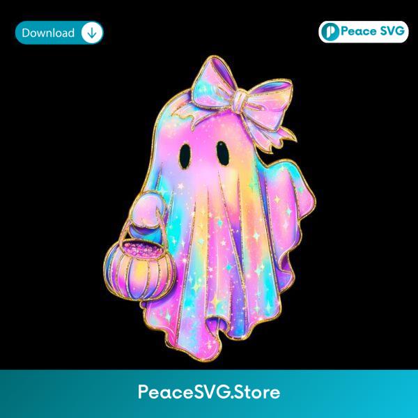 Cute Neon Ghost Coquette Spooky Season Halloween PNG