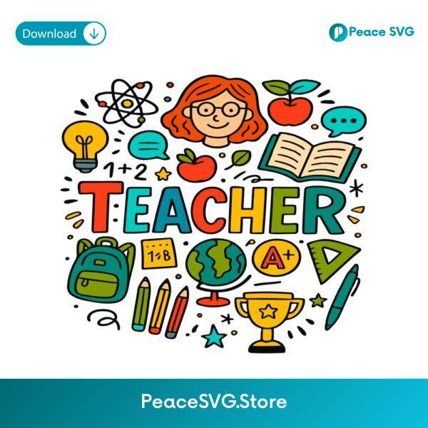 Cute Teacher Back To School Preppy First Day SVG