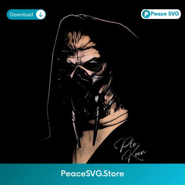 Dark Hooded Plo Koon Star Wars Jedi Clone Wars Vintage Style PNG